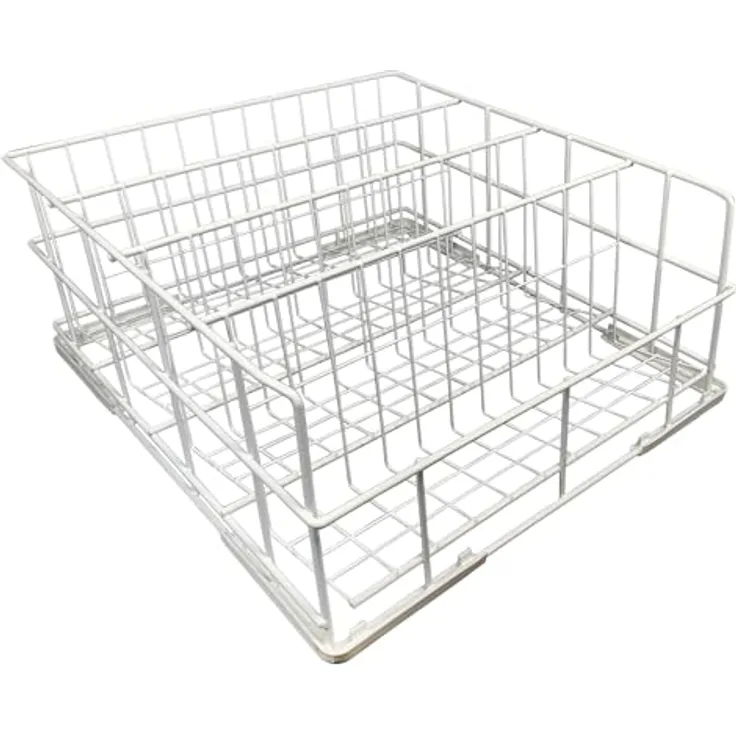 Morleos Gläserspülkorb Drahtgitterkorb 400x400 mm, 4 Reihen für Gastro-Spülmaschinen, Made in EU, robust mit Kunststoffbeschichtung