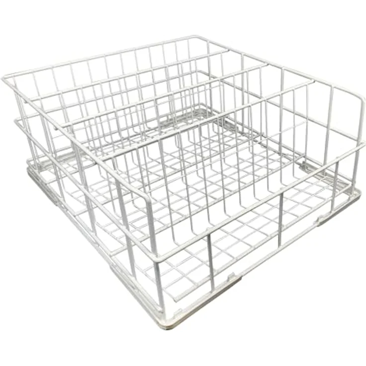 Morleos Gläserspülkorb Drahtgitterkorb 400x400 mm, 4 Reihen für Gastro-Spülmaschinen, Made in EU, robust mit Kunststoffbeschichtung – Bild 1