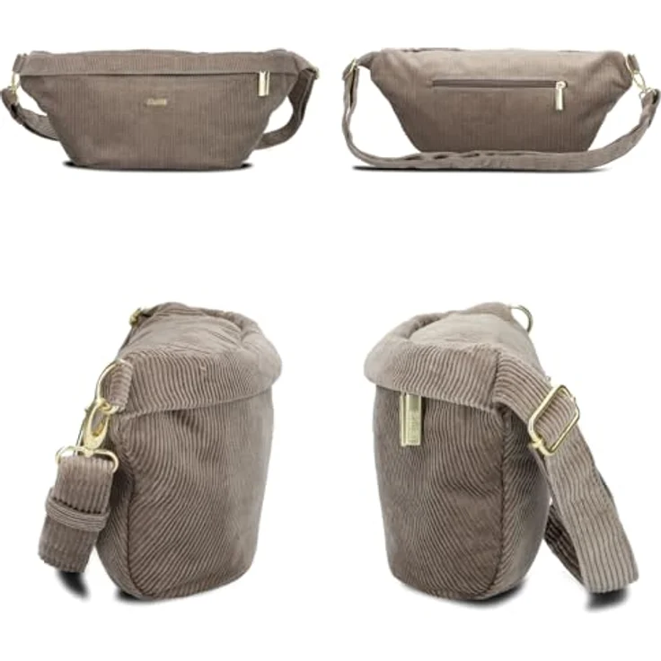 Zwei Mademoiselle.M Umhängetasche 40 cm, Braun, aus robustem Polyurethan mit verstellbarem Umhängeriemen und praktischen Fächern – Bild 3
