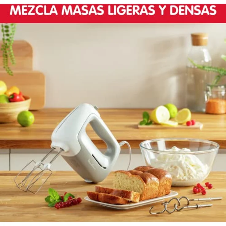 Moulinex HM450B Mixer, 450W, Edelstahl, 5 Geschwindigkeitsstufen, ergonomisch, grau – Bild 5