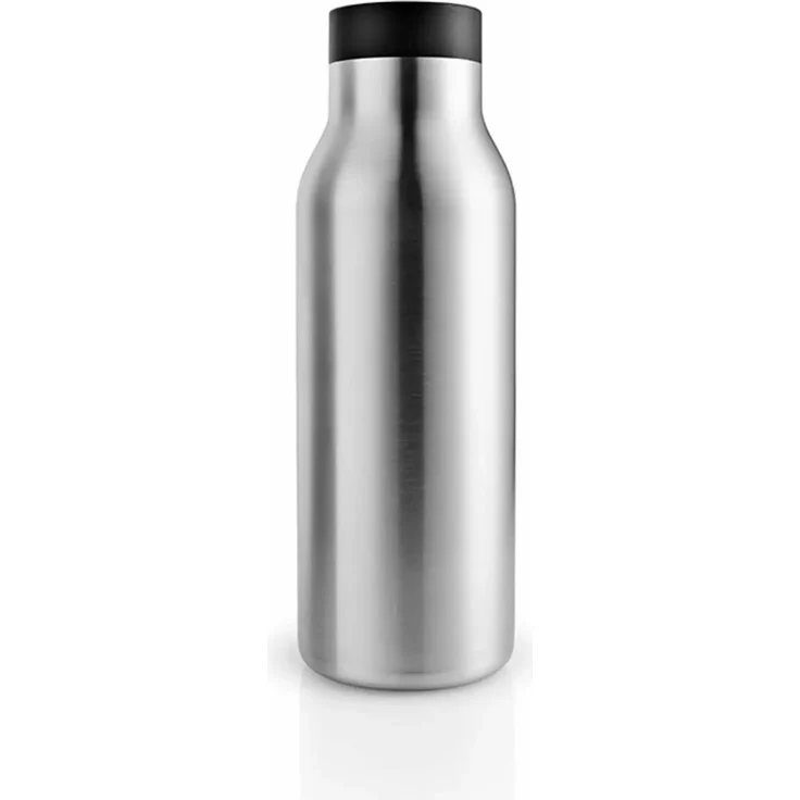 Eva Solo Urban Isolierflasche, 0.5 Liter, doppelwandig, steel/black, 100% dicht, spülmaschinengeeignet