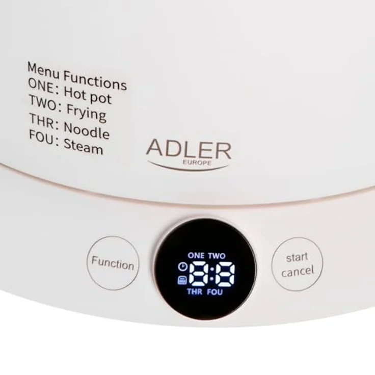 ADLER AD 6422 Elektrischer Multifunktionspoti mit 4 Kochmodi, Antihaft-Innenbeschichtung und Touch-Bedienfeld mit LED-Display – Bild 4