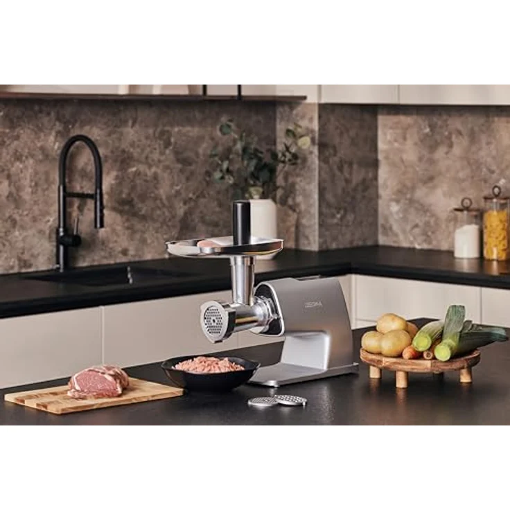 Zeegma Fleischwolf MOLEN MASTER 2500 W, 2,5 kg/min, LCD-Display, 3 Aufsätze, Keksform, Metallkonstruktion – Bild 9