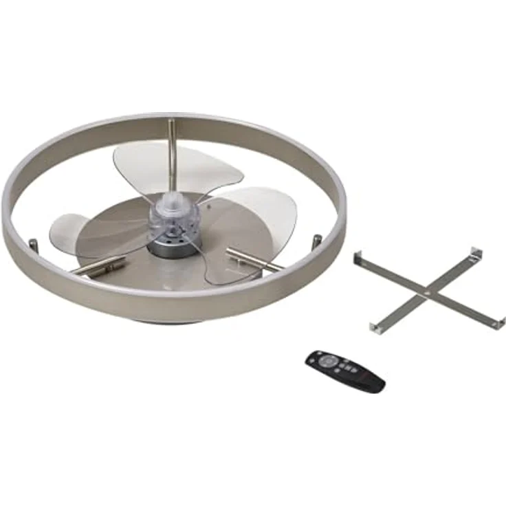 Lindby LED-Deckenventilator Momitu, silber, leise, dimmbare LED-Beleuchtung, Ø 50 cm – Bild 5