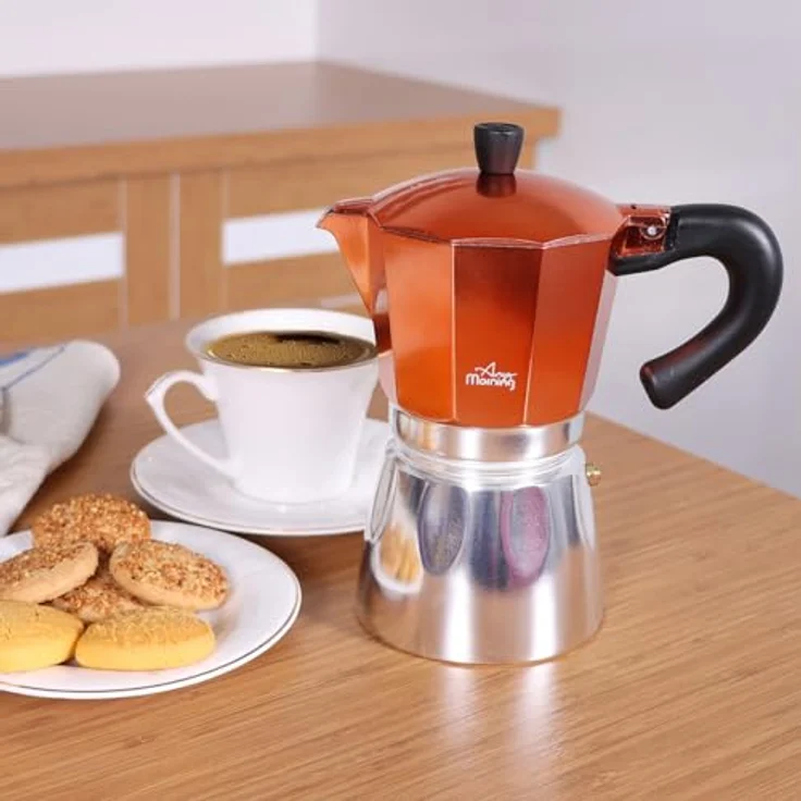 ANY MORNING Mokkamaschine Any Morning Herdkanne Espresso Aluminium Moka Kanne, 240 ml, Schwarz – Bild 5