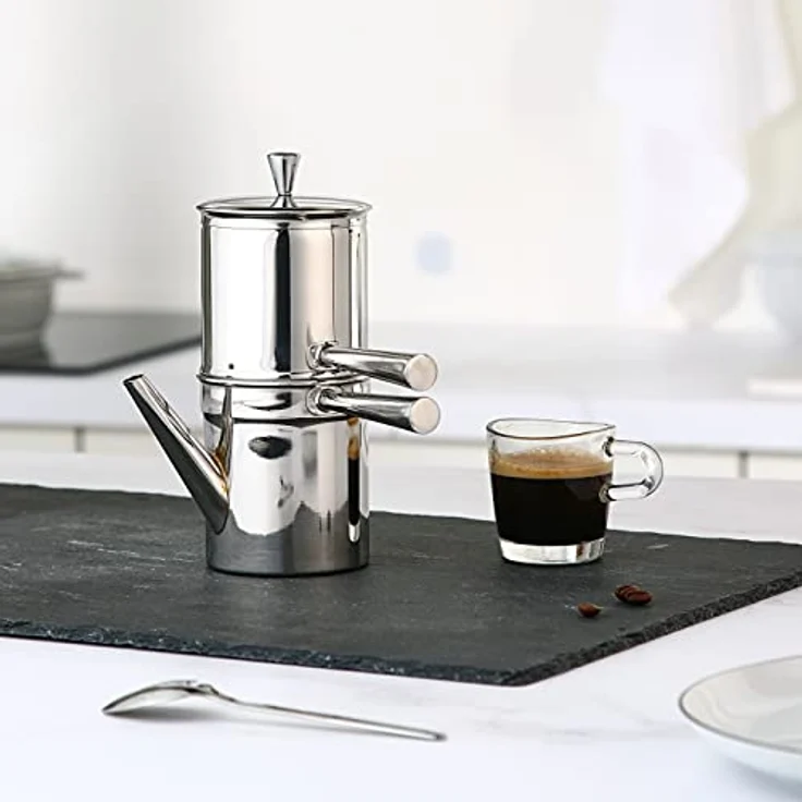 Ilsa Napoletana Kaffeemaschine, Edelstahl, Silber, für 3 Tassen – Bild 2