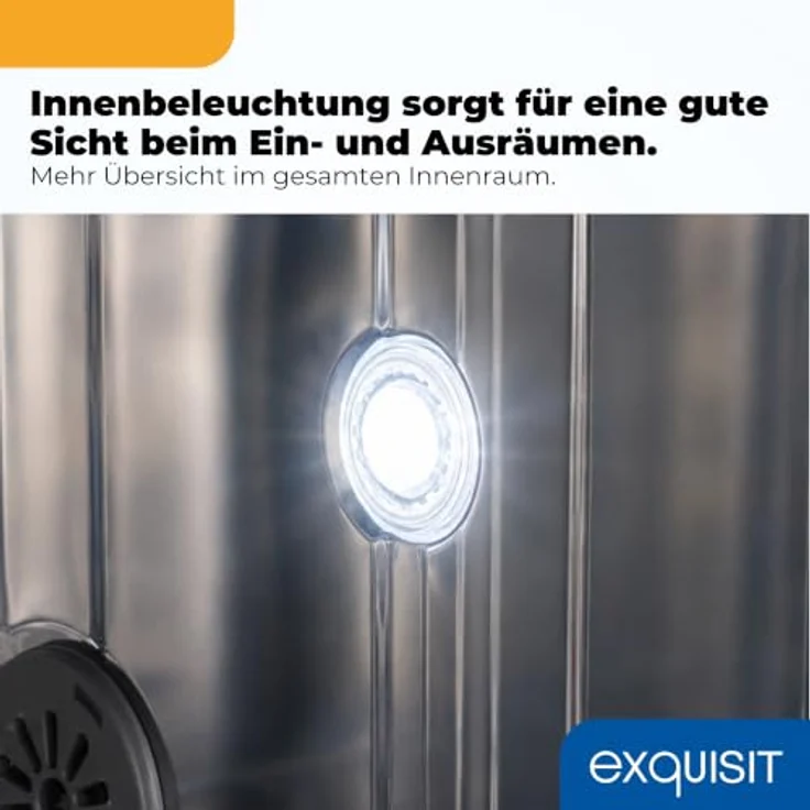 Exquisit GSP59311-E-450C, Vollintegrierbarer Geschirrspüler für 11 Maßgedecke, Energieklasse C, 8 Programme, Aquastop, Besteckschublade, Innenbeleuchtung, Schwarz – Bild 8
