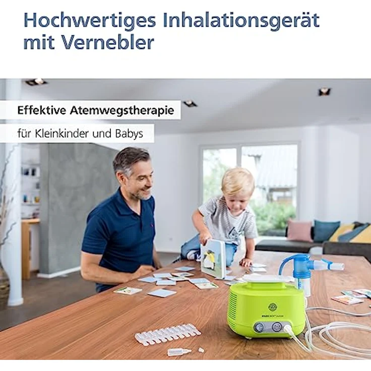 PARI BOY Junior Inhalationsgerät Kinder – Inhalator Vernebler mit PIF-Control zur Therapie von Atemwegserkrankungen für Babys und Kleinkinder – Kurze Inhalationszeiten bei hoher Lungendeposition – Bild 2