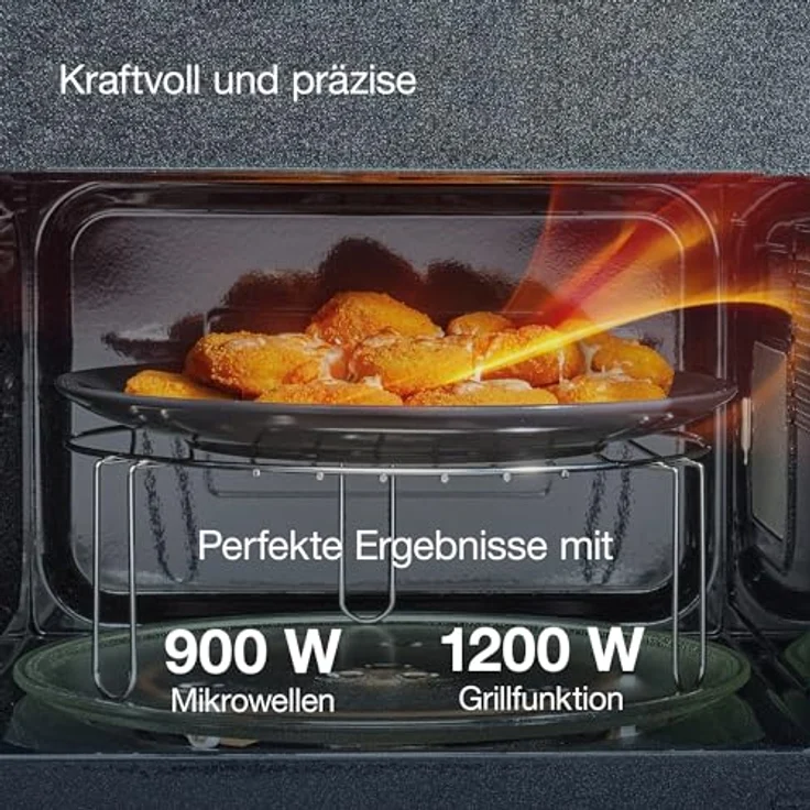 Gorenje MO28A5BH Mikrowelle mit Grill, Standgerät, 28 Liter Garraum, 900 Watt, Timer, schwarz – Bild 3