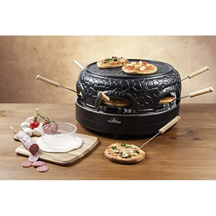 Bestron APD600Z Pizzaofen für bis zu 6 Personen, Pizza dome für kleine Pizzen (Ø 10 cm), mit Keramik-Kuppel, ca. 12-15 Minuten Garzeit, 860 Watt, Farbe: Schwarz – Bild 3