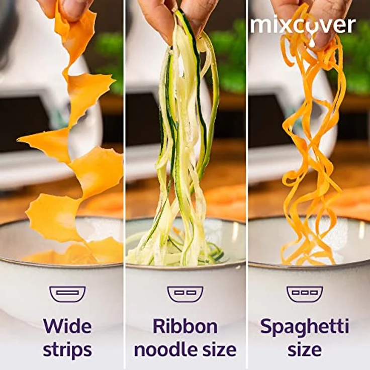mixcover verbesserter Spiralschneider Gemüsenudeln herstellen mit Ebook Rezeptheft kompatibel mit Vorwerk Thermomix TM6 oder Vorwerk Thermomix TM5 Gemüsepasta Gemüsehobel GemüseStyler – Bild 5