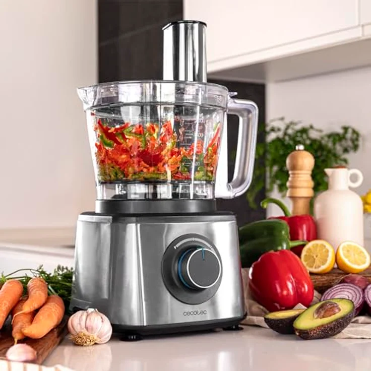 Cecotec Lebensmittelprozessor Paprika 1300, 2000W Edelstahl, 3,5L Schüssel, 2 Geschwindigkeiten, 3 Schneidscheiben, 1 Hackmesser und 1 Knetmesser – Bild 3