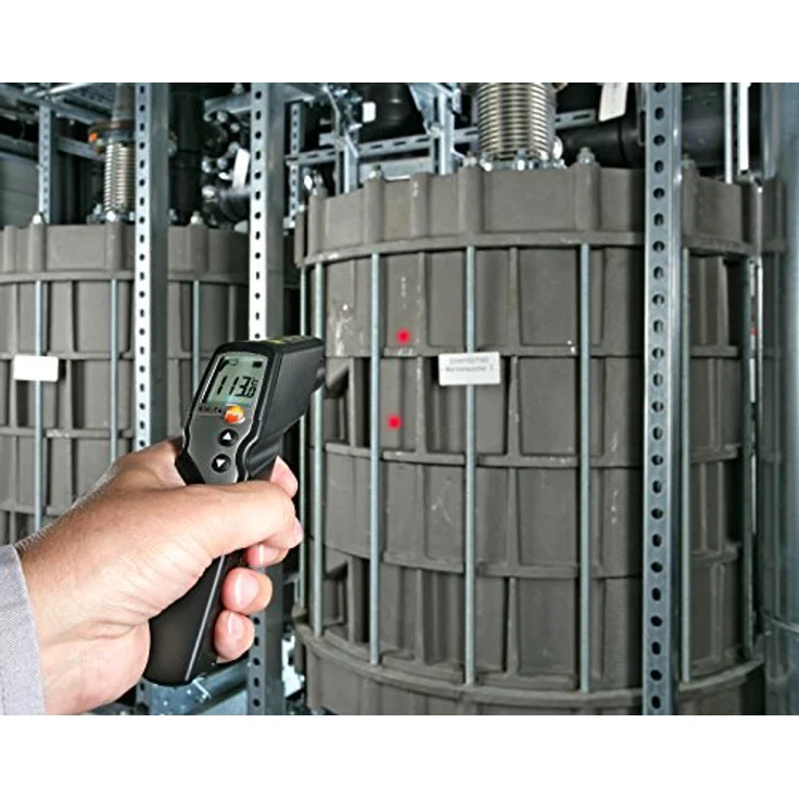 Testo 0563 8314 830-T4 Set, Infrarot-Thermometer mit Lederschutzhülle, inklusive Kreuzband-Oberflächenfühler (0602 0393), Batterien und Werkskalibrierschein – Bild 4