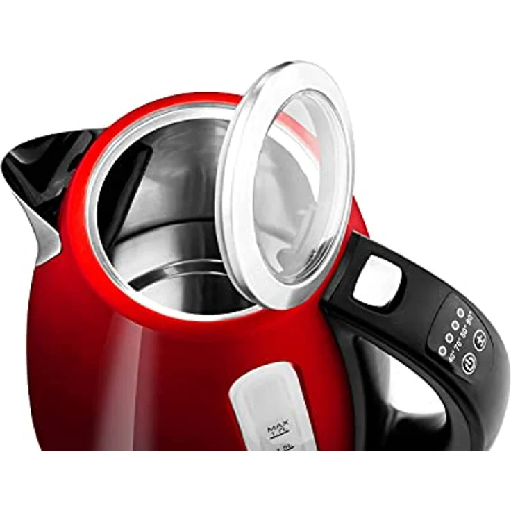 ETA Wasserkocher Edelstahl Ela Digi mit Temperatureinstellung - 1,7L, 2100W, 40-100°C, Rot – Bild 4