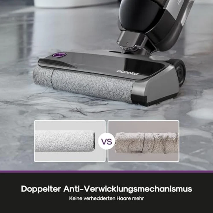 Eureka RapidWash NEW630, Kabelloser Nass Trockensauger mit 21600 Pa Saugkraft, 170° Neigung, 60°C Heißlufttrocknung, 38 Min. Akkulaufzeit, Selbstreinigung und Anti-Tangle für Hartböden, LED-Anzeige – Bild 3