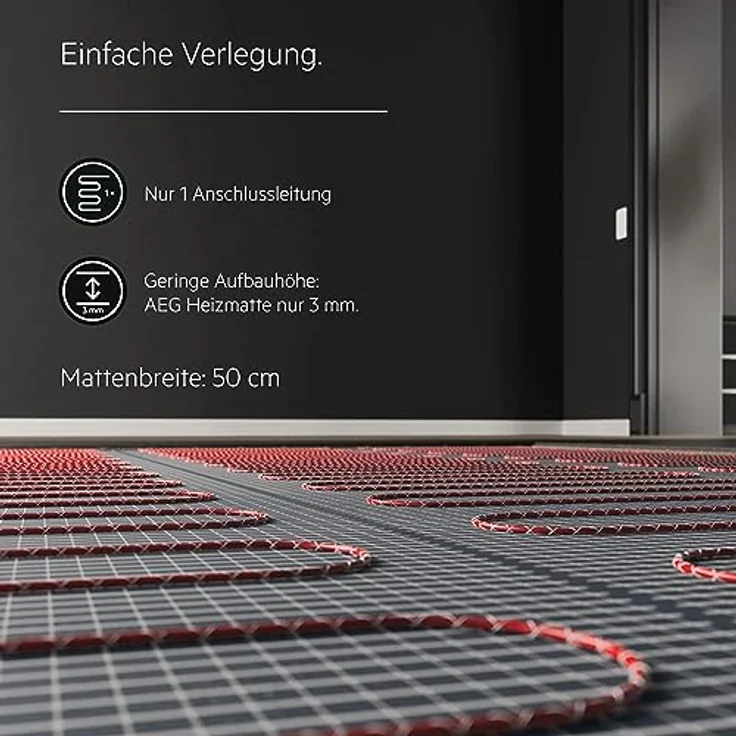 AEG elektrische Fußbodenheizung Basis Thermo Boden TBS TB 160/8 Set Plus, Komplettset 8 m², 160 W/m², EAN: 4041056034584 – Bild 5
