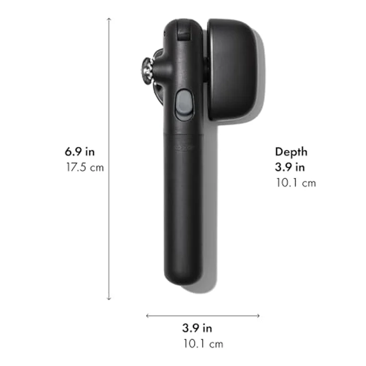 OXO Good Grips Lock & Go Dosenöffner, ergonomischer Dosenöffner mit rutschfestem Griff und Edelstahlrad für freihändige Deckelentfernung – Bild 2