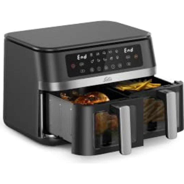 Solis Air Fryer Duo Typ 8102, Heißluftfritteuse mit 2 Kammern, 11 L, Sync-Funktion und Rapid Air Technologie – Bild 1