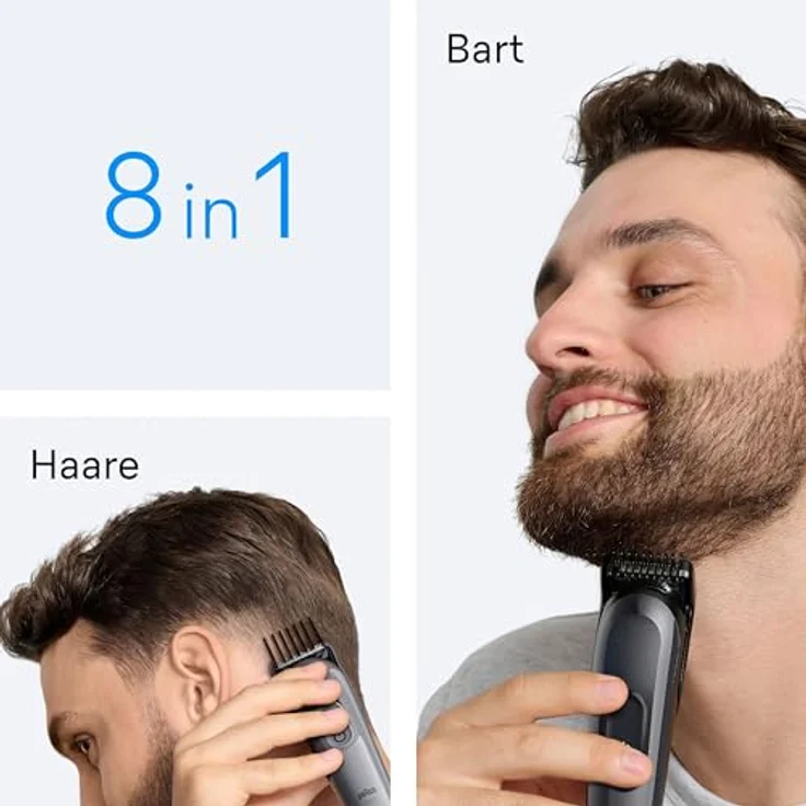 Braun AIO3540 Series 3 Haarschneider, Akku- und netzbetrieben, Schwarz, 5 Aufsteckkämme, 50 min Betriebszeit – Bild 3