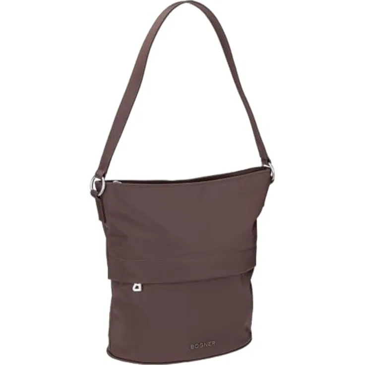 BOGNER Hobo Maxon Heather, Damen Handtasche aus Nylon, dunkelbraun, 14 cm breit, 28 cm hoch