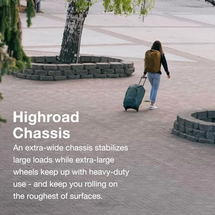 Osprey Sojourn 60, Trolley-Rucksack aus recyceltem Nylon, grün, (60 l) mit übergroßen Rollen und intelligenten Staufächern – Bild 4