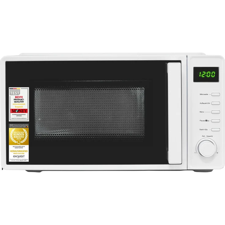 Exquisit Mikrowelle MW7120-240DI, 20 l Garraum, 700 W, 5 Leistungsstufen, 8 automatische Programme, Auftaufunktion, Standgerät