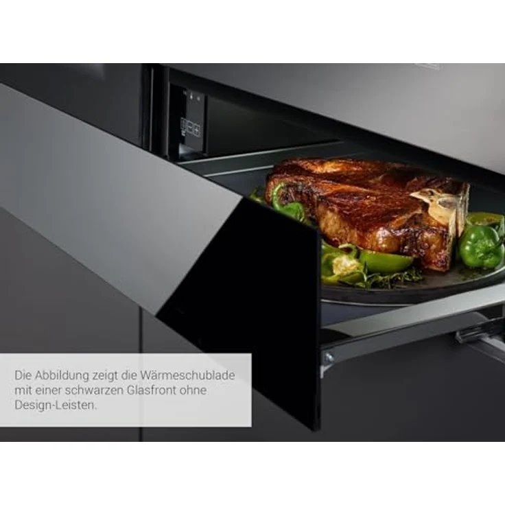KÜPPERSBUSCH CSW 6800.0 Wärmeschublade, 14 cm Höhe, Temperaturbereich 30 - 80°C, Grifflos, Glasfront MattBlack – Bild 3