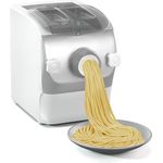 Klarstein Pastamania Nudelmaschine Elektrisch – 260 W Vollautomatische Pastamaschine mit 7 Aufsätzen, 500 g Kapazität, Leise (60 dB), LED-Anzeige, Weiß