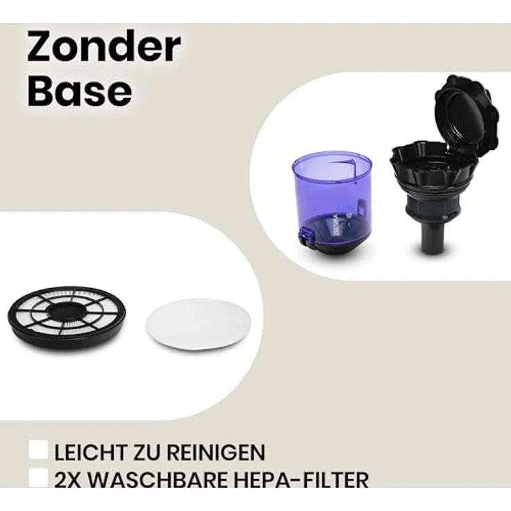 ZEEGMA ZONDER BASE Handstaubsauger Beutellos Schwarz – Bild 4