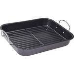 Neuetischkultur Bräter Bräter / Ofenschale mit Rost, Stahl (1-tlg., Bräter mit abnehmbaren Gitter) - Antihaft-beschichtet, mit Grillrost, 39 x 29,5 x 8 cm, Stahl