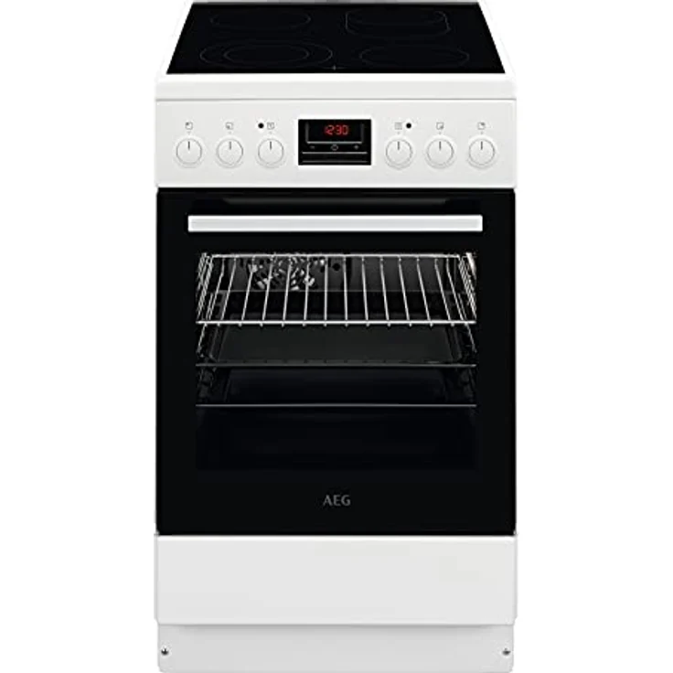AEG CCB5442CBW, Standherd, Glaskeramikkochfeld, Breite 50 cm, Versenkknebel vorn – Bild 1