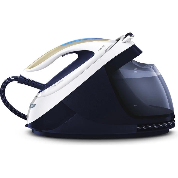 Philips GC9635/20 PerfectCare Elite, Bügelstation mit OptimalTEMP Technologie, 155 g/min Dampfausstoss, Blau, Weiss