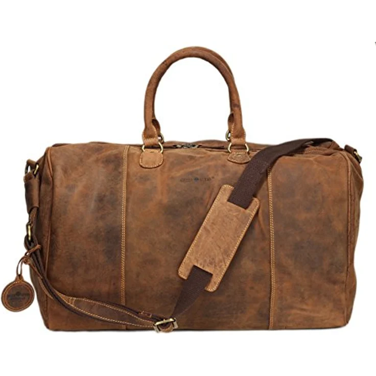 Greenburry Vintage Reisetasche, 100% Leder, 42 cm x 23 cm x 38 cm, braun – Bild 2