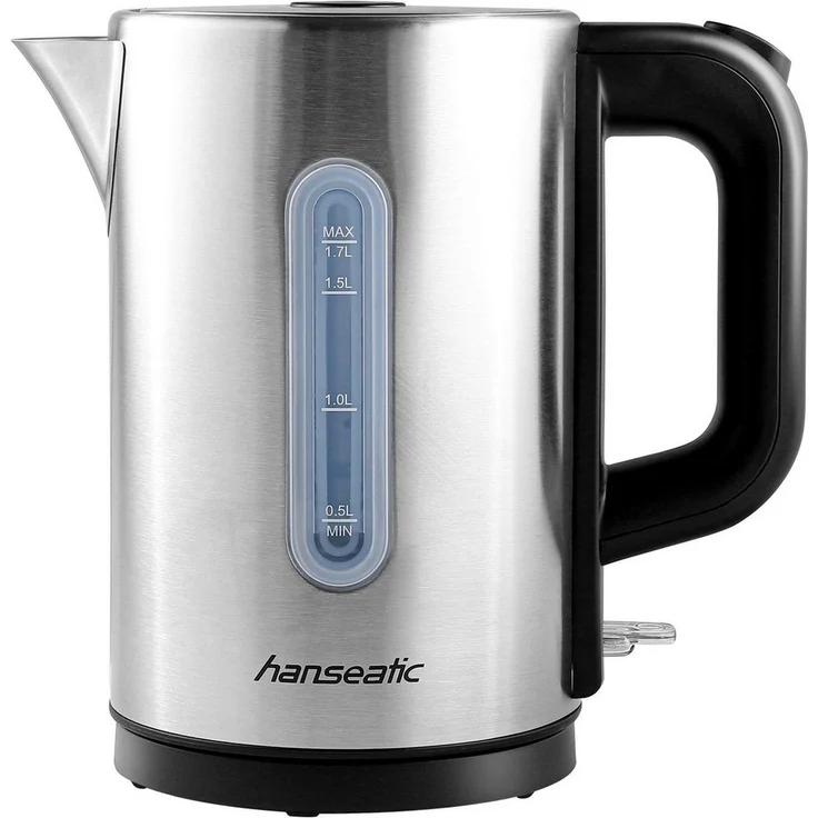 Hanseatic Wasserkocher HWK1752200SD, 1,75 l, 2200 W, Edelstahl Design mit automatischer Abschaltung