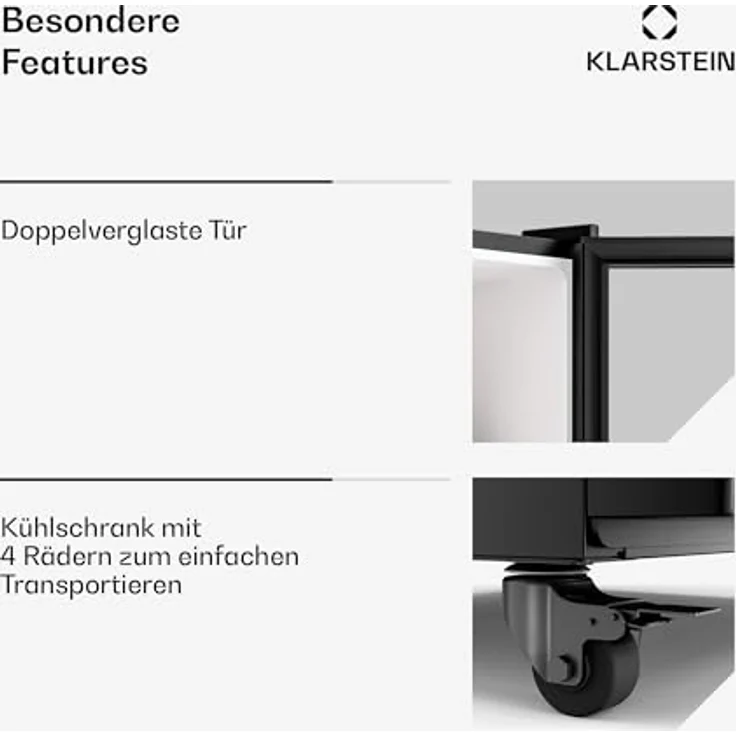Klarstein GrandCooler HEA-GCoolerBK-306L, 306 Liter Getränkekühlschrank mit doppelt verglaster Tür, schwarz, energieeffizient, verstellbare Regale, LED-Beleuchtung – Bild 6