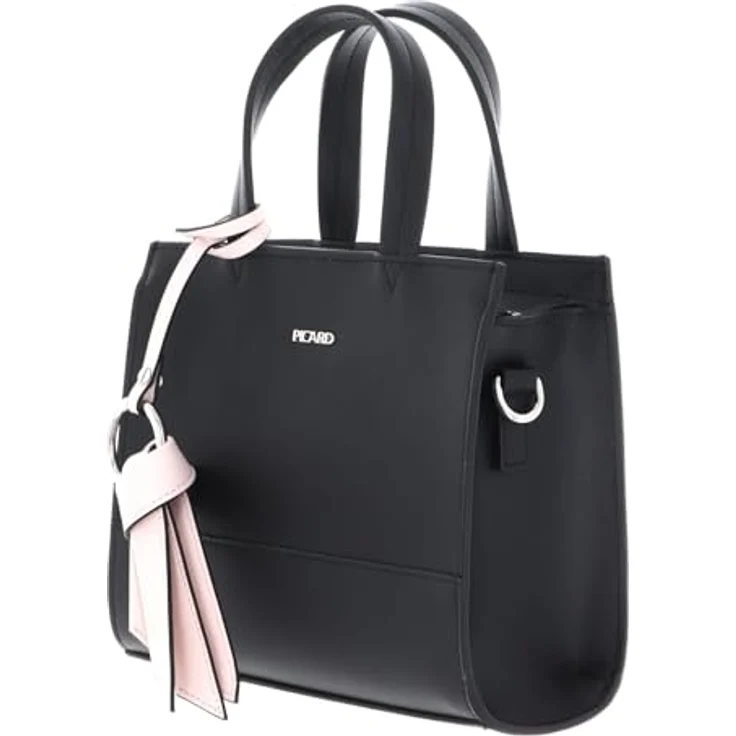 Picard Shopper Levante, Lederfaserstoff mit Reißverschluss und verstellbarem Umhängeriemen, schwarz – Bild 2