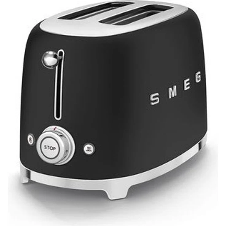 Smeg TSF01BLMEU Doppelschlitztoaster, 950W, 6 Bräunungsstufen, schwarz matt – Bild 3