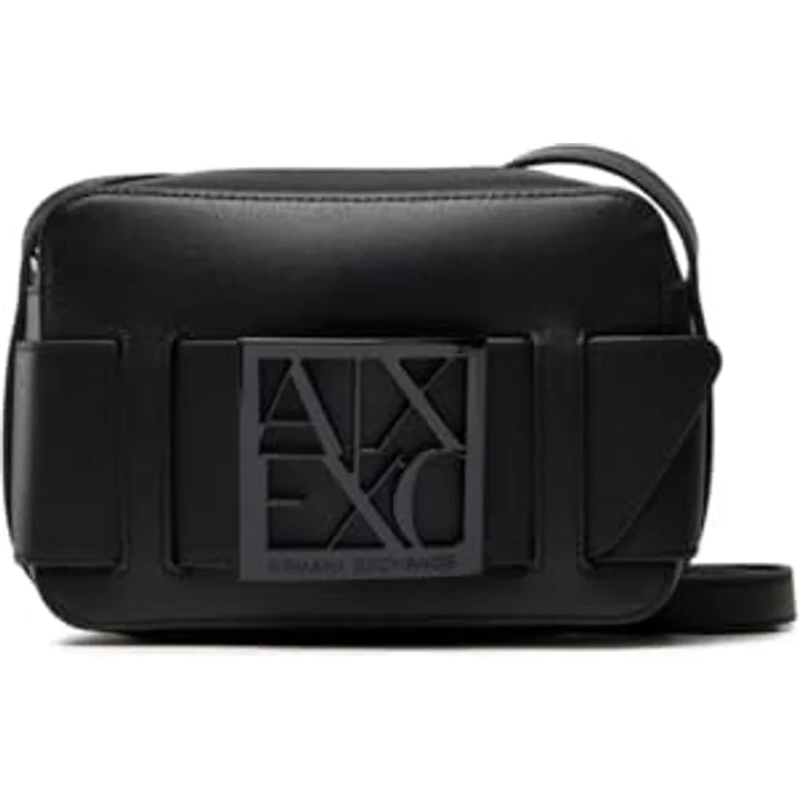 Armani Exchange Umhängetasche schwarz, Kunstleder, mit verstellbarem Schulterträger und Reißverschluss, 21 cm x 14.5 cm x 6 cm – Bild 1