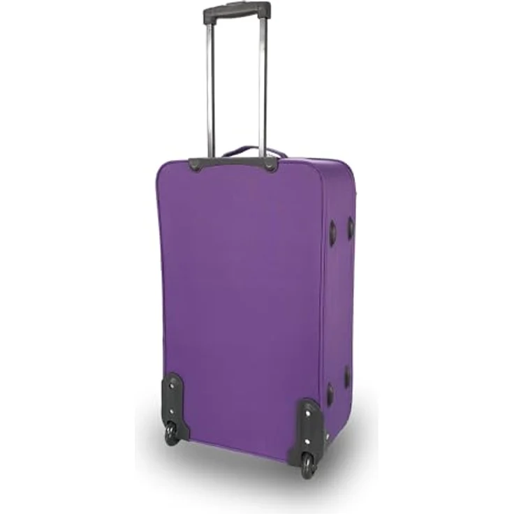SIGN Stoffkoffer Trolley Reisekoffer Inline Rollen (Lila, 4er Set) - Leichtes Weichgepäck mit Teleskopstangen und stapelbarem Design – Bild 3