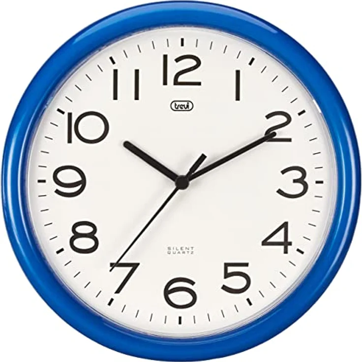 Trevi 3301 - Design-Wanduhr mit Quarzwerk - Kein Ticken - 25cm Durchmesser - Blau – Bild 1