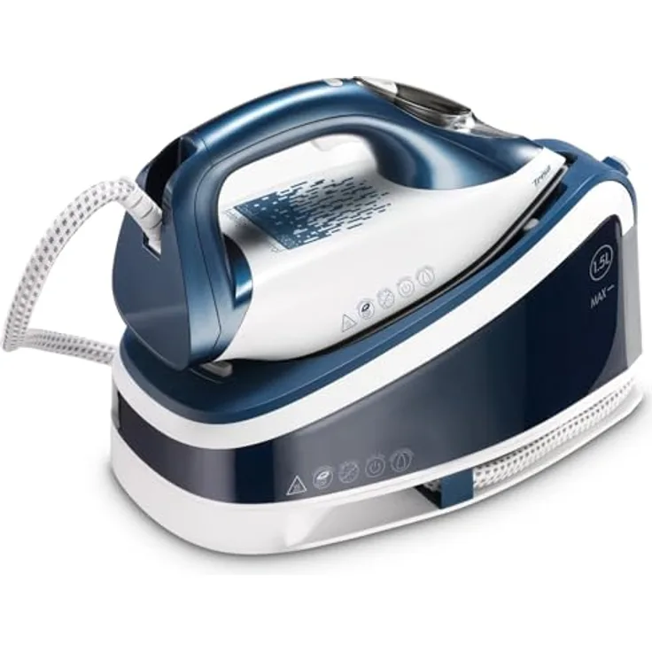 Trisa Dampfbügelstation "Comfort Steam", 140g/min Dampf, 1,8L XL-Wassertank, Smart-Display, ECO-Modus, Keramiksohle, Auto-Abschaltung, Safe-Lock Transportverriegelung, Self-Clean Funktion