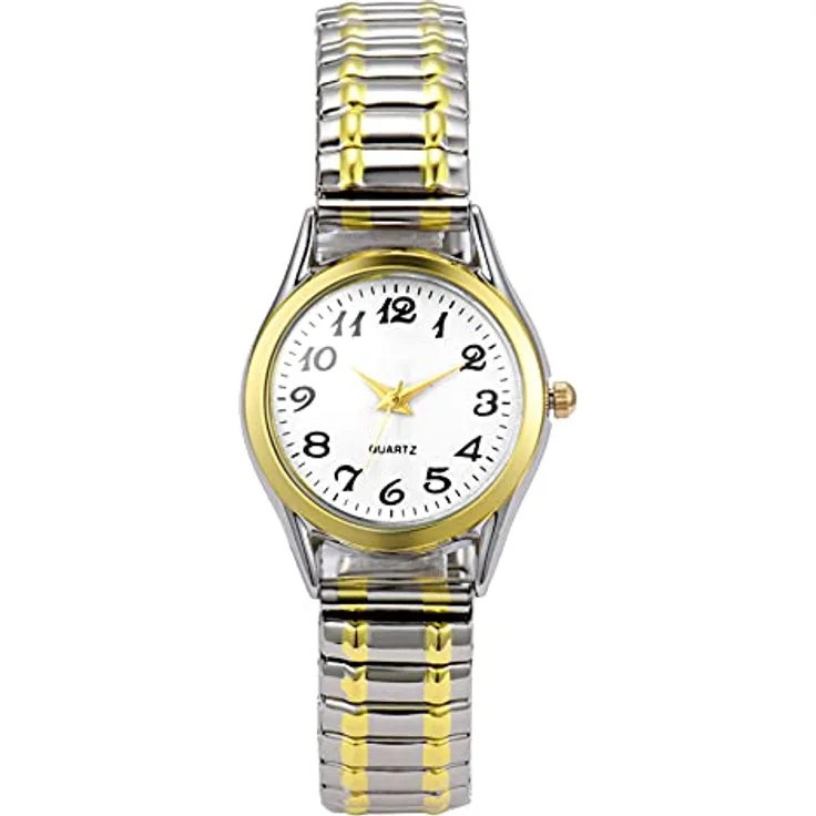 Avaner Armbanduhr Herren/Damen, Analog Quarzuhr mit großem Zifferblatt, elastisches Edelstahl-Armband, wasserdicht, hypoallergen