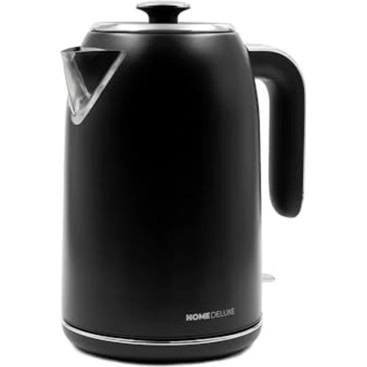 HOME DELUXE Wasserkocher NOBLE - Matt Schwarz, 1.5 l, 2200 W, Edelstahl Gehäuse, integrierter Hitzeschutz & Retro Optik – Bild 7