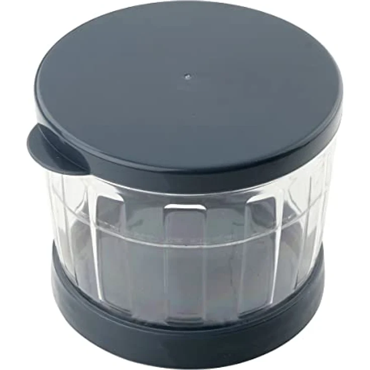 Fackelmann easyprepare Multihacker, Gemüse Zwiebel Kräuter Hacker, Küchenhelfer, Kunststoff - Edelstahl, Weiß - Blau-Grau, Ø 9.5 cm, 27903 – Bild 6