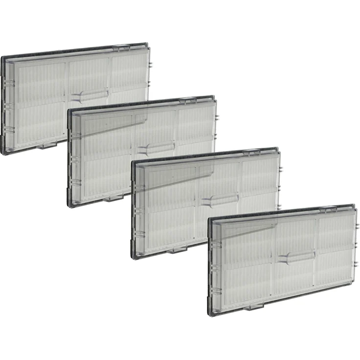 vhbw 4x Filter Ersatz für Roborock 8020082, leistungsstarke Filtereinheit aus Mikrovlies, transparent/schwarz/weiß, kompatibel mit S7, S5, S6, S7 maxV Ultra, S8 Pro, S8