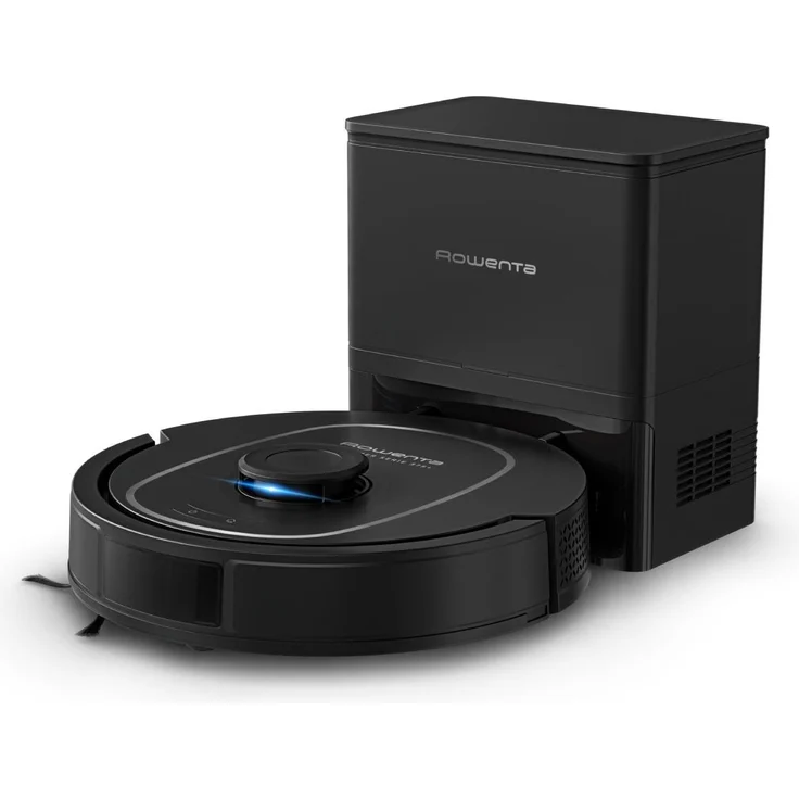 Rowenta X-Plorer 375+, Beutelloser Saugwischroboter in Schwarz mit 120 Min Akkulaufzeit und Hinderniserkennung