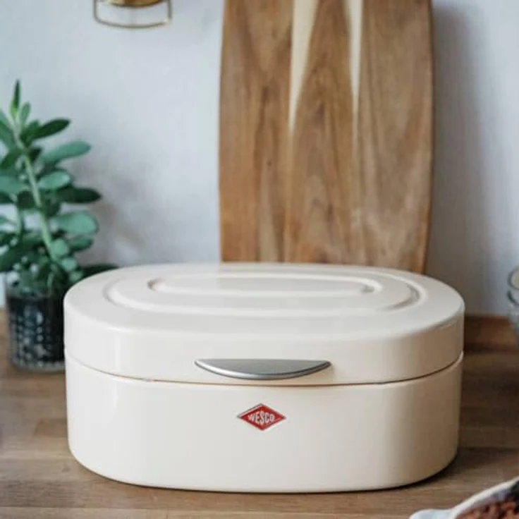 WESCO Single Elly Brotkasten, sand matt, pulverbeschichtetes Stahlblech, Lüftungslöcher und stabiler Handgriff – Bild 5