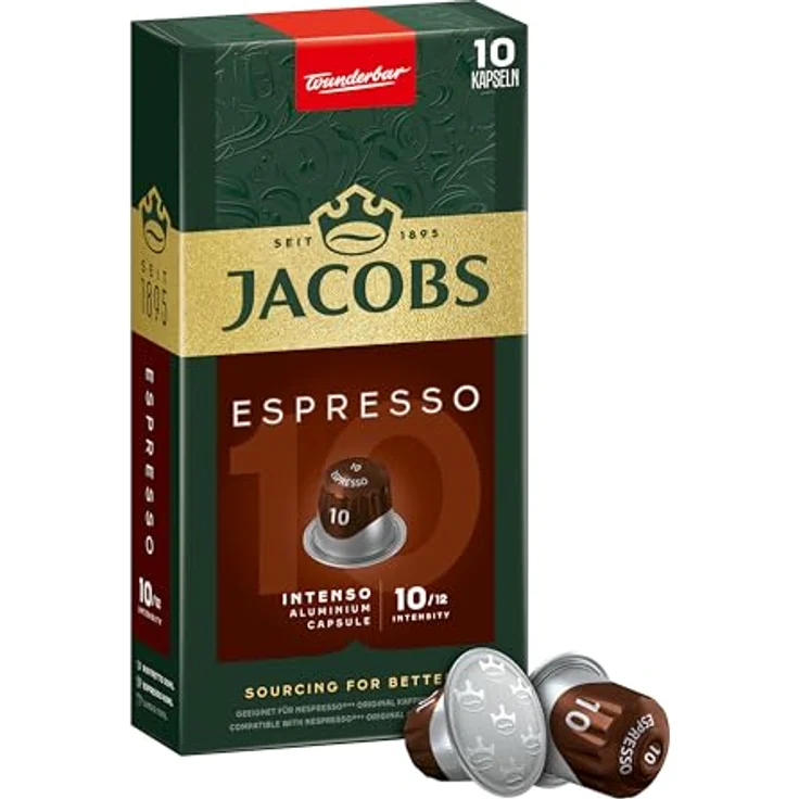 Jacobs Espresso 10 Intenso, Kaffeekapseln, Nespresso Kompatibel, Kaffee, 100 Kapseln, á 5.2 g – Bild 4
