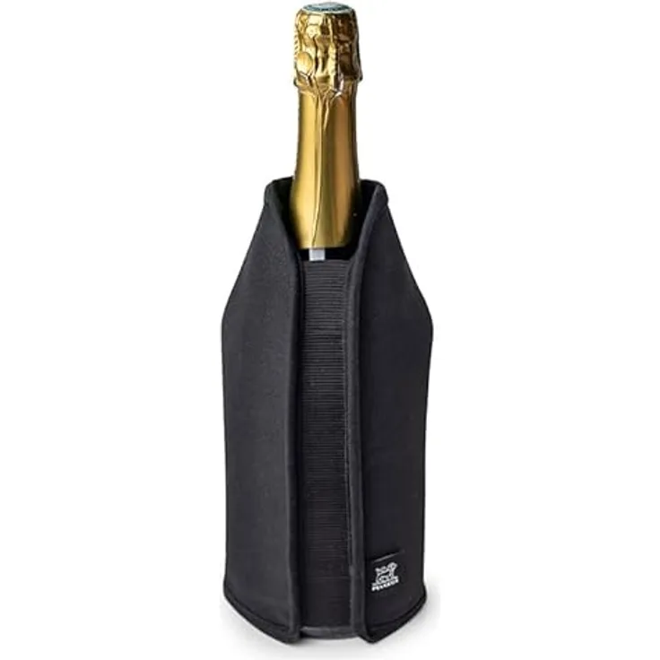 PEUGEOT - Flaschenkühler Frizz - Für einen kühlen Champagner oder Wein in 20 Minuten - Hält 2 Stunden lang kühl - Leicht zu reinigender Stoff - Passt sich allen Flaschen an - Schwarz