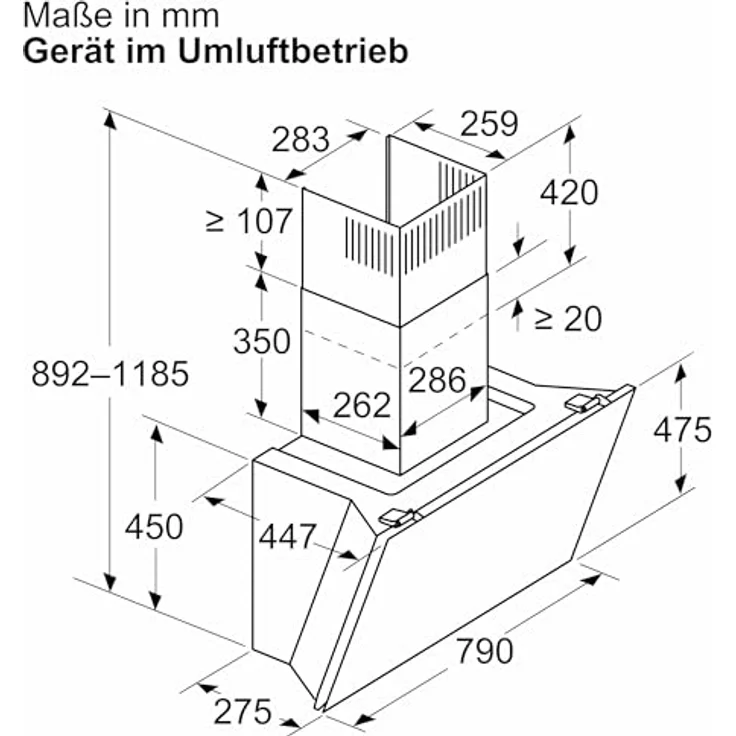 D88IAN2S0,Wandesse, N70, Breite 80 cm, Klarglas schwarz bedruckt, Efficient Silent Drive, Home Connect, Made in Germany – Bild 5